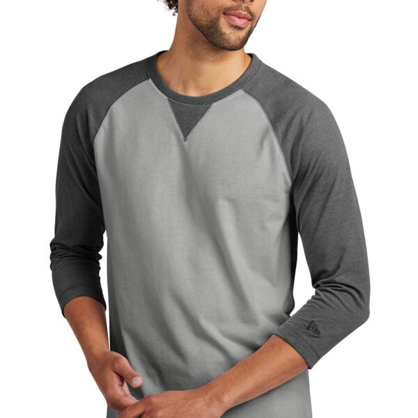 Sueded Cotton Blend 3/4 Sleeve Baseball Raglan Tee Thumbnail
