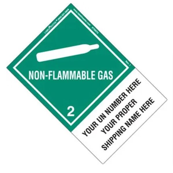 Personalized Non-Flammable Gas Label, Shipping Name, PVC-Free Film, Extended Tab Thumbnail