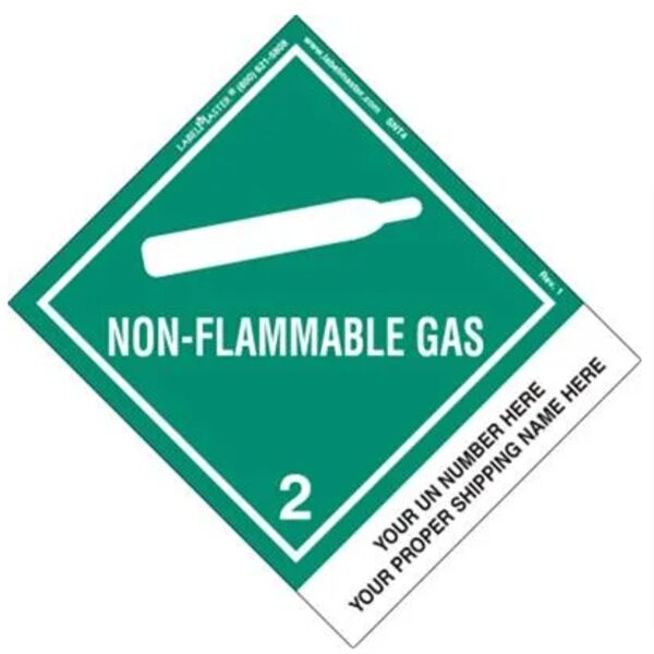 Personalized Non-Flammable Gas Shipping Name Label, Paper, Standard Tab Thumbnail