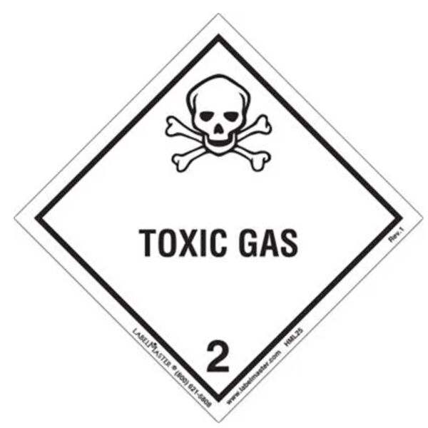 Toxic Gas Label, Worded, Paper, Pack of 50 Thumbnail