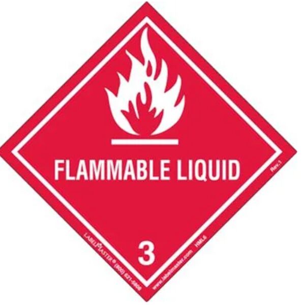 Flammable Liquid Label, Worded, PVC-Free Film, Roll of 500 Thumbnail