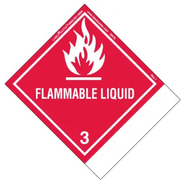 FLAMMABLE LIQUID LABEL, BLANK, PAPER, STANDARD TAB Thumbnail
