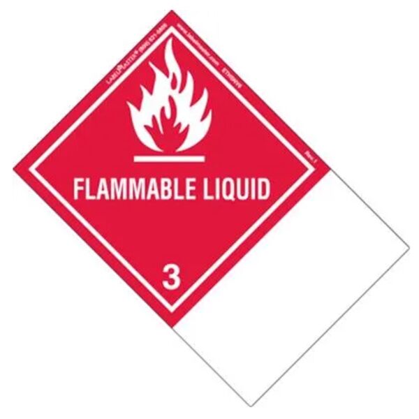 FLAMMABLE LIQUID LABEL, BLANK, PVC-FREE FILM, EXTENDED TAB Thumbnail