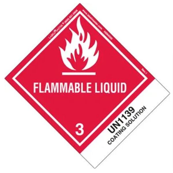 FLAMMABLE LIQUID LABEL, UN1139 COATING SOLUTION, PAPER Thumbnail