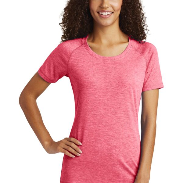 Ladies PosiCharge® Tri-Blend Wicking Scoop Neck Raglan Tee Thumbnail