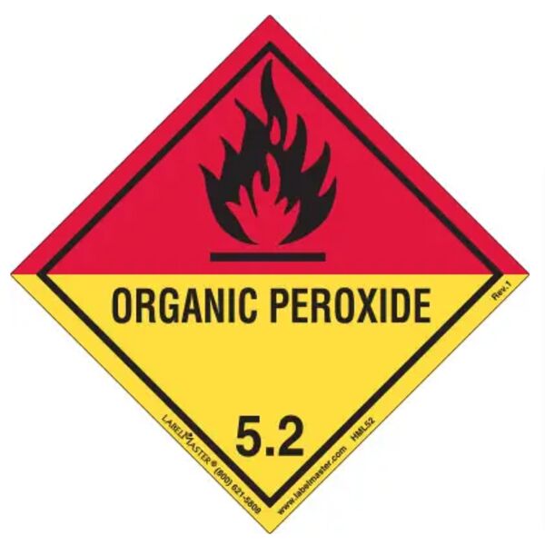 Organic Peroxide Label, Worded, Paper, Pack 50 Thumbnail