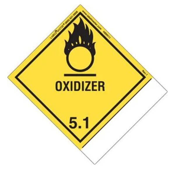 Oxidizer Label, Blank, Shipping Name, Paper, Standard Tab Thumbnail