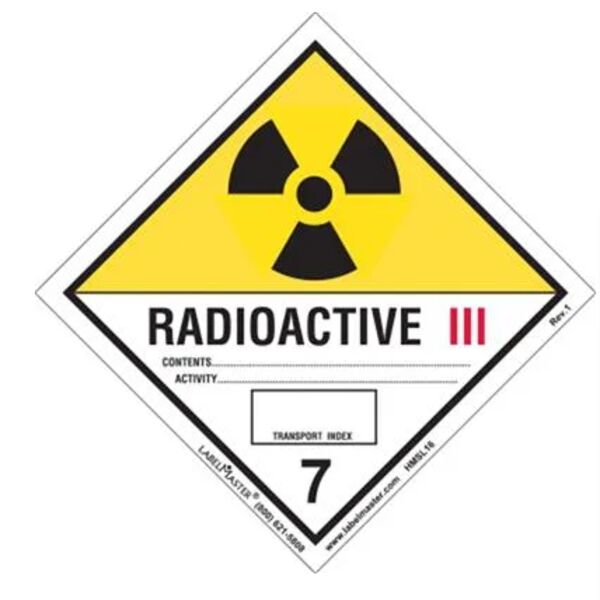 Radioactive III Label, Worded, PVC-Free Film, Roll of 500 Thumbnail