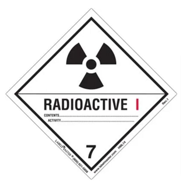 Radioactive I Label, Worded, Paper, Roll of 500 Thumbnail