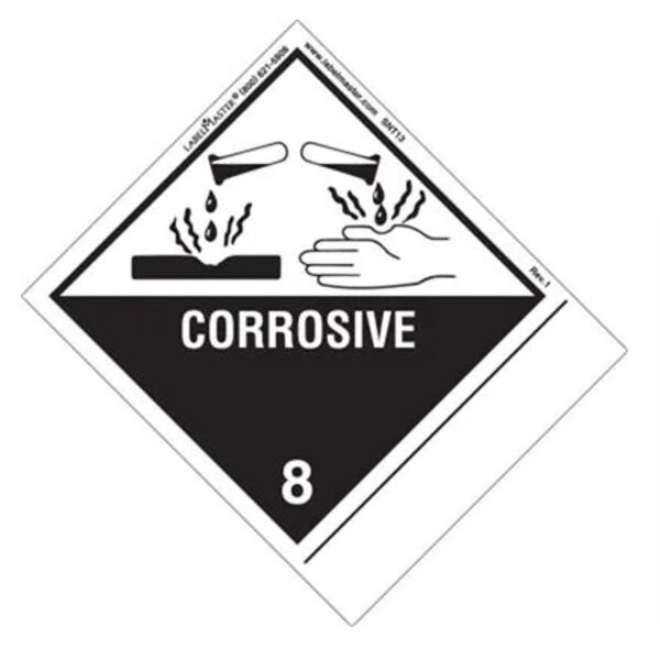 Corrosive Label, Blank, Shipping Name, Paper, Standard Tab  Thumbnail