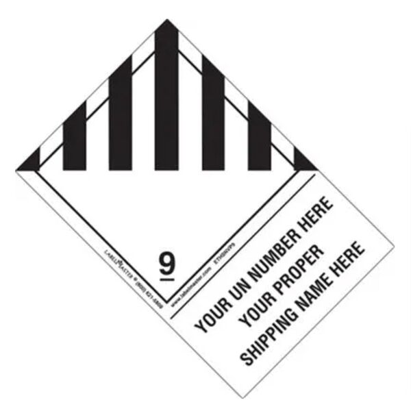 Personalized Miscellaneous Dangerous Goods Label, Shipping Name, PVC-Free Film, Extended Tab  Thumbnail