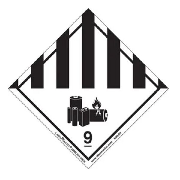 Hazard Class 9 Lithium Battery Label, Paper, Packs of 50 Thumbnail