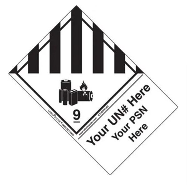 Personalized Hazard Class 9 Lithium Battery Label, Extended Tab, PVC-Free Film  Thumbnail