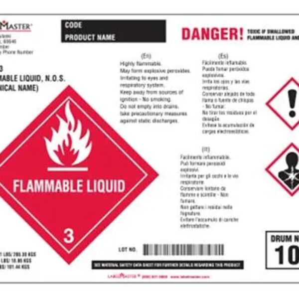 Laser Imprintable Paper Drum Label, 8 3/8" x 14 7/8" 4-Colors   Thumbnail