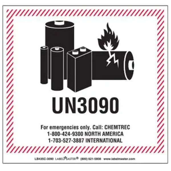  CHEMTREC UN3490 Lithium Battery Handling Marking, 120mm x 110mm, Paper  Thumbnail
