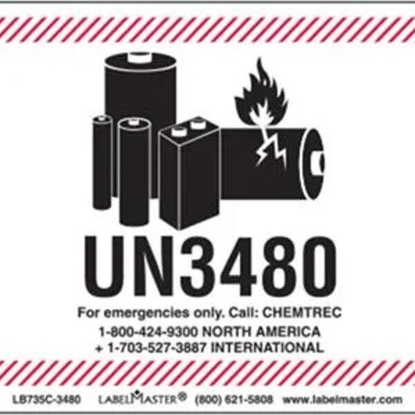 CHEMTREC UN3091 Lithium Battery Handling Marking, 105mm x 74mm, PVC-Free Film Thumbnail