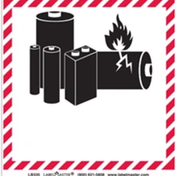 LITHIUM BATTERY HANDLING MARKING, 100MM X 100MM, PAPER, BLANK Thumbnail