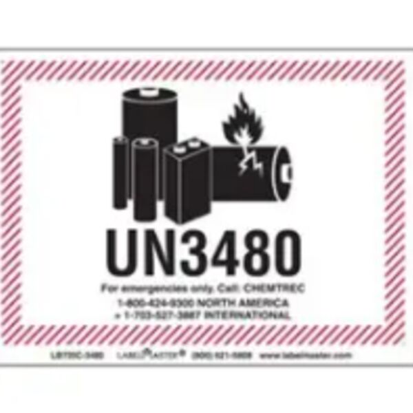 LITHIUM BATTERY HANDLING MARKING, 4 3/8" X 3 1/4", PAPER, PERSONALIZED Thumbnail