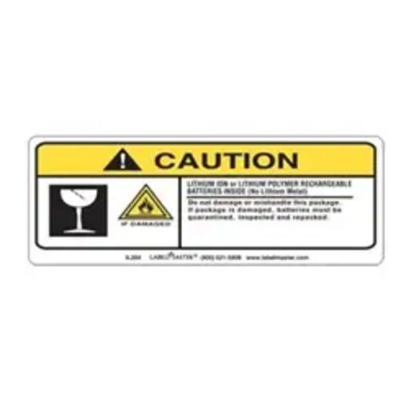 LITHIUM METAL BATTERIES INSIDE MARKING, PVC-FREE FILM, PERSONALIZED, 6" X 2 1/2" Thumbnail