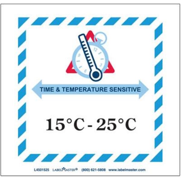TIME & TEMPERATURE 15°C - 25°C LABEL, ROLL OF 500 Thumbnail