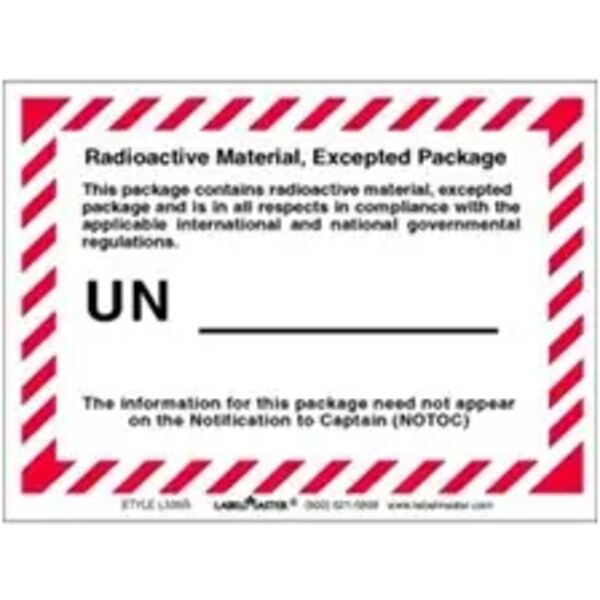 Radioactive Material Excepted Package Label Thumbnail