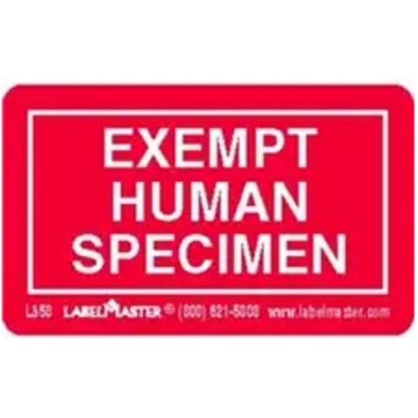Exempt Specimen Label, Animal Thumbnail