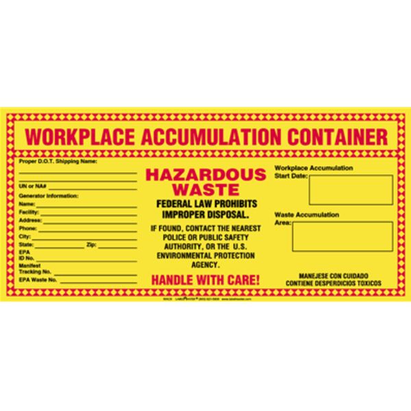 Accumulation Hazardous Waste 2-in-1 Label, Stock PVC-Free Film Thumbnail
