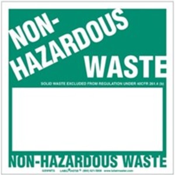 Non-Hazardous Waste Label, Blank 1/2 Open Box, Pin-Feed Paper Thumbnail