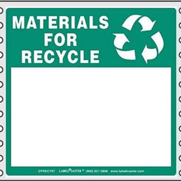 Materials for Recycle Label, Blank, No Lines, Pin-Feed Paper Thumbnail
