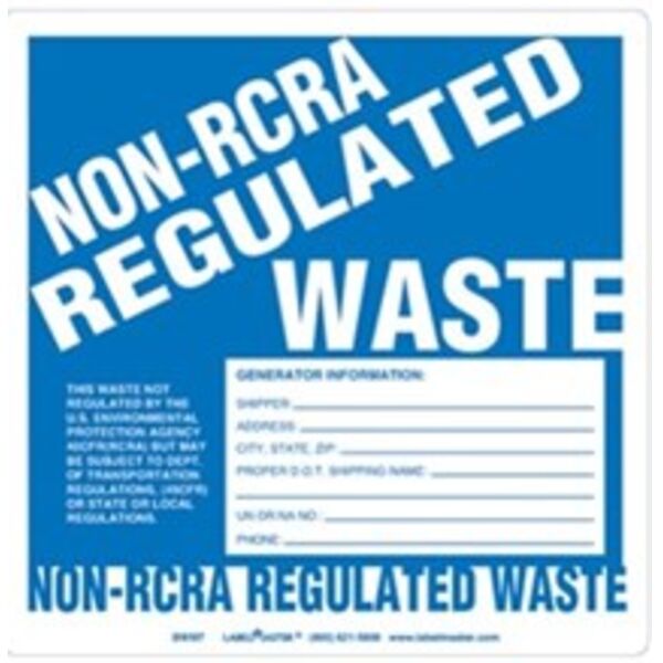 Non-RCRA Regulated Waste Label, Generator Info, Custom Paper Thumbnail