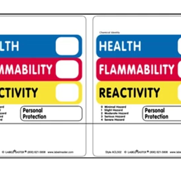 Hazcom (THIS®) Pin-Feed Label, 4" x 4 7/8" 2 Across Thumbnail