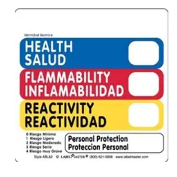 Bilingual Hazcom (THIS®) Label, 4" x 4" Paper Thumbnail