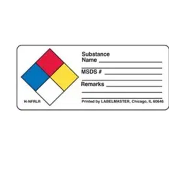 NFPA® Write-On Substance Name Label, 3 3/8" x 1 3/8", Paper Thumbnail
