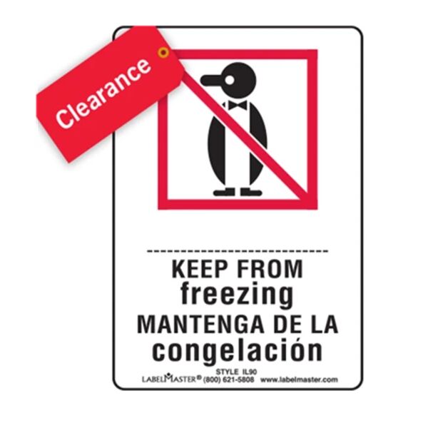 Save 70% - Keep From Freezing Label, Paper, 2 3/4" x 4", Bilingual Thumbnail