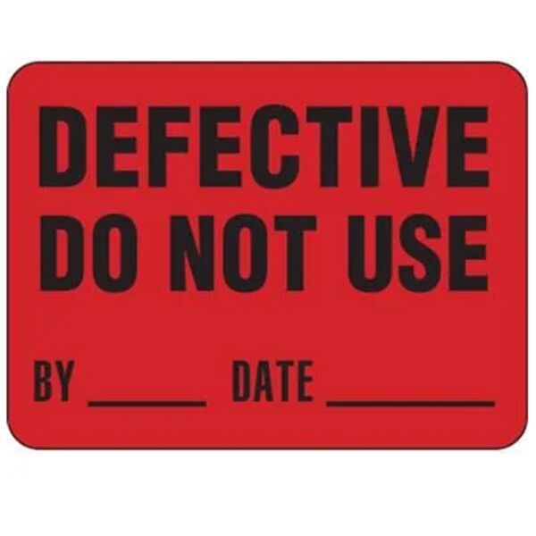 Defective Do Not Use Label Thumbnail