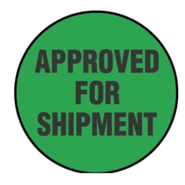 2" Fluorescent Green Approved For Shipment Labels Thumbnail