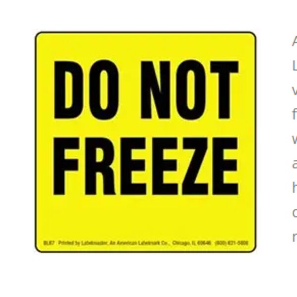 Do Not Freeze Label (Yellow) Thumbnail