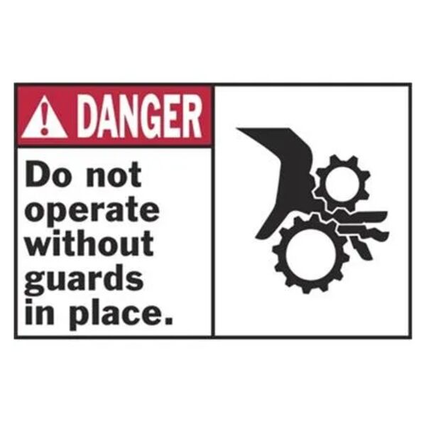 Do Not Operate Without Guards in Place Label Thumbnail
