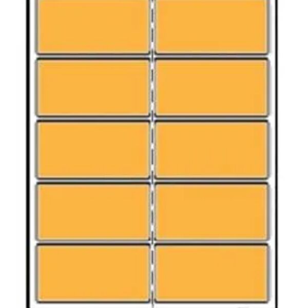 Blank Label, Rectangle, 4" x 2", Orange, Fluorescent Paper, Pack of 100 Thumbnail