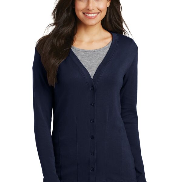 Ladies Modern Stretch Cotton Cardigan Thumbnail