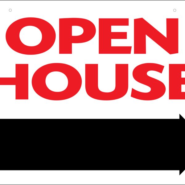 Generic Open House Signs w/Chalk Arrow 18" h x 24" w Thumbnail