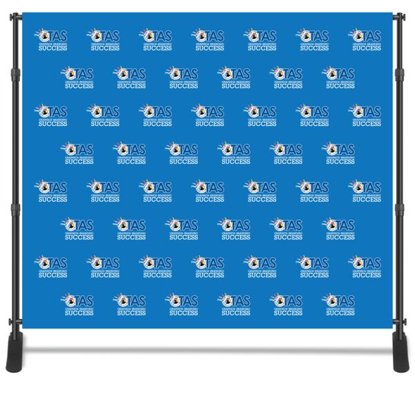 Step & Repeat Backdrop Banner, Frame & FREE Carrying Case 10'x8' Thumbnail