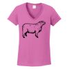 Ladies Heavy Cotton™ 100% Cotton V-Neck T-Shirt Thumbnail