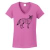 Ladies Heavy Cotton™ 100% Cotton V-Neck T-Shirt Thumbnail