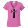 Ladies Heavy Cotton™ 100% Cotton V-Neck T-Shirt Thumbnail